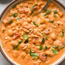 Thick and Creamy Italian Style Chickpea Soup (Dairy Free)