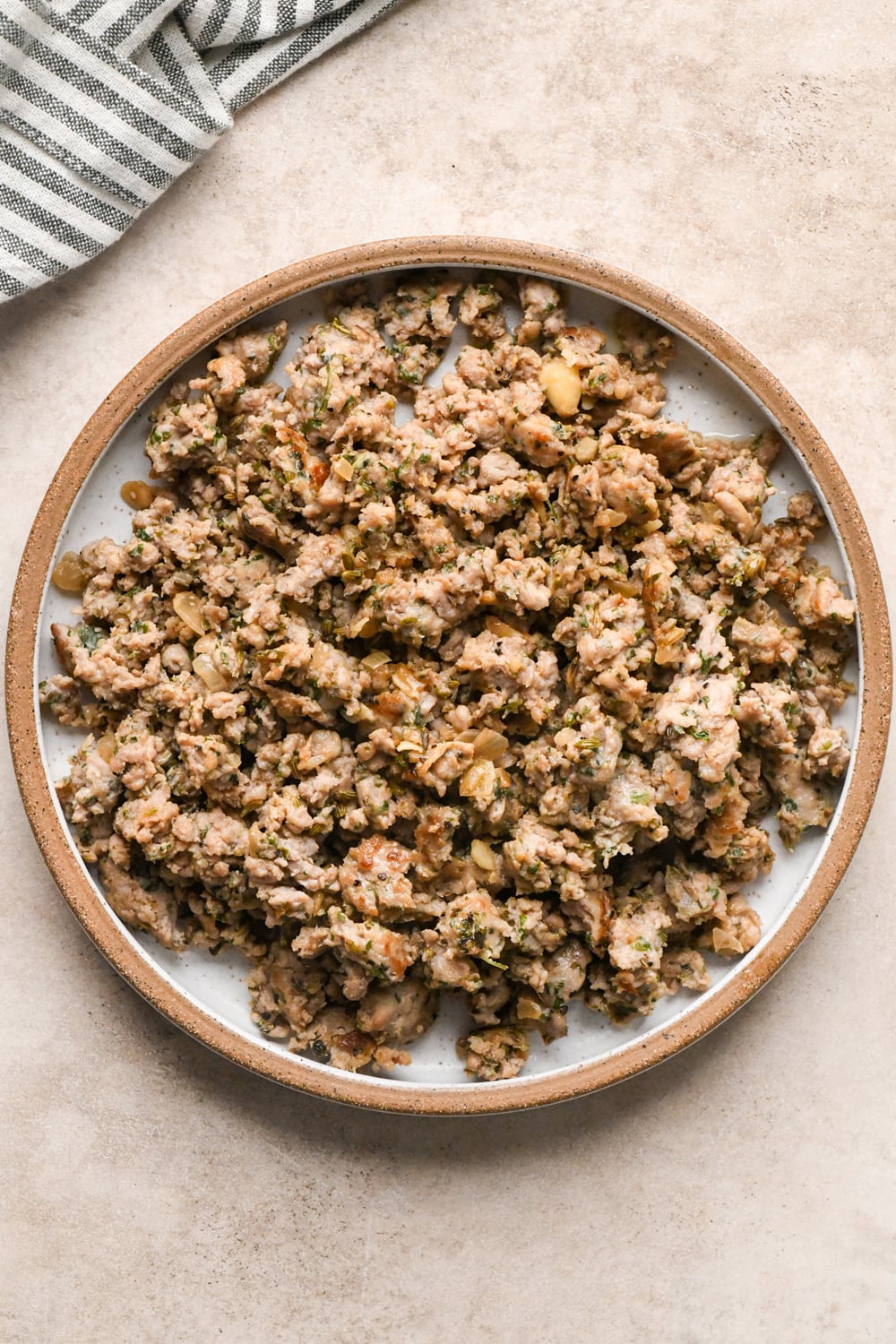 Cooked Italian sausage on a plate.